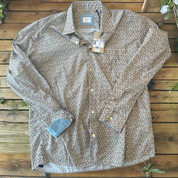 NEW SERGE BLANCO blue Chemise Machnes Ochre Button Down 2XL - Picture 6 of 8